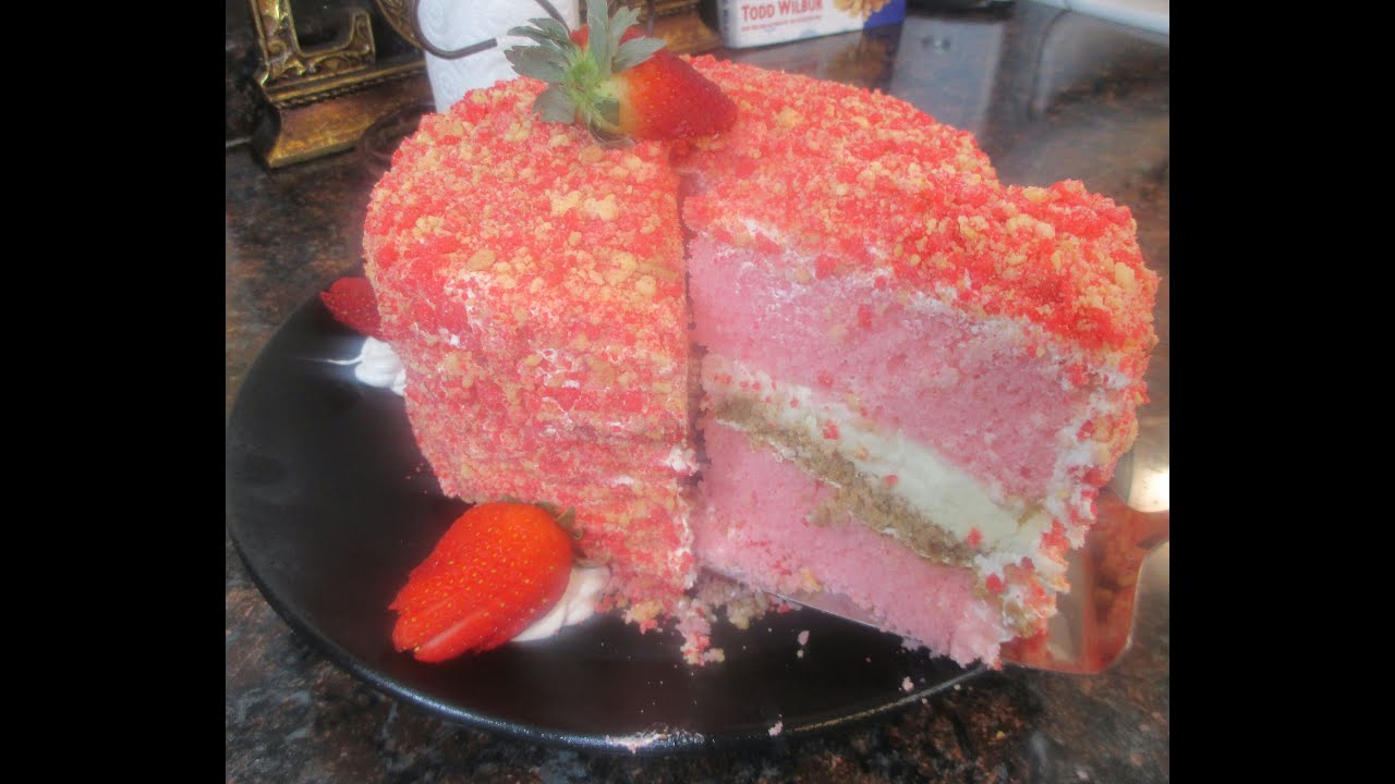 Strawberry Shortcake Cheesecake Cake (Best cake EVER)