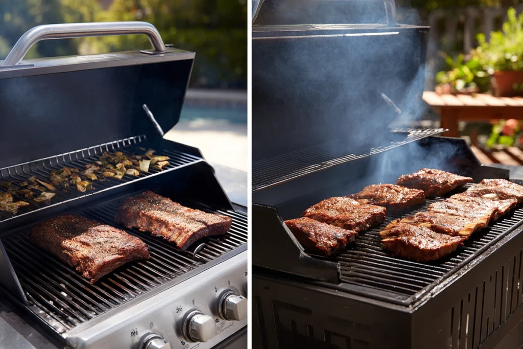 Grilled Beef Ribs Grilling Setup – Gas vs. Charcoal