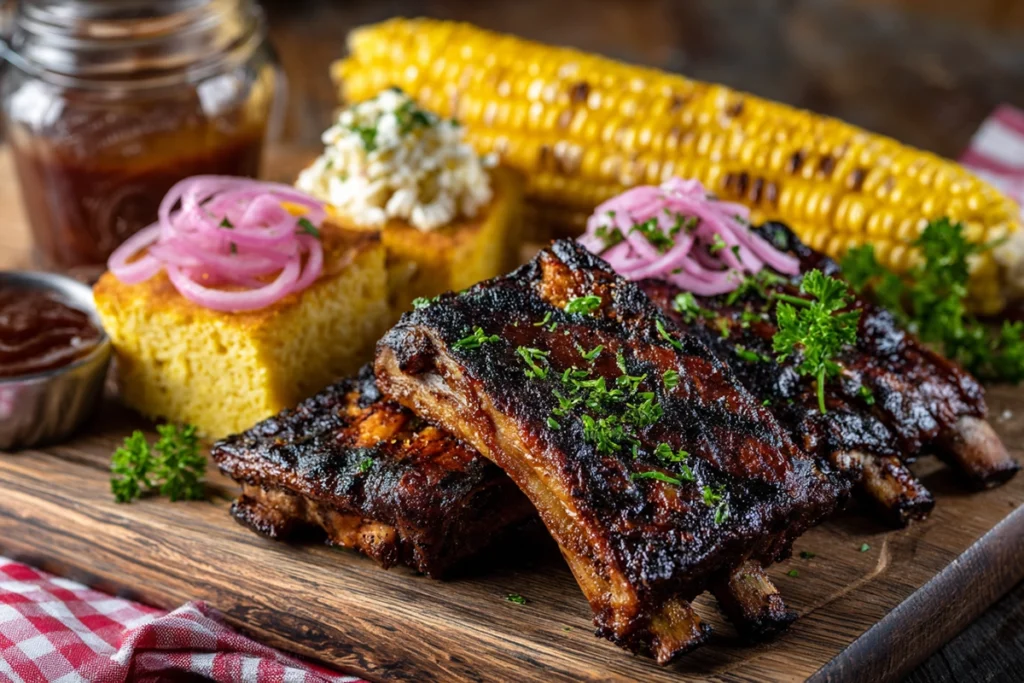 Grilled Beef Ribs Serving Suggestion