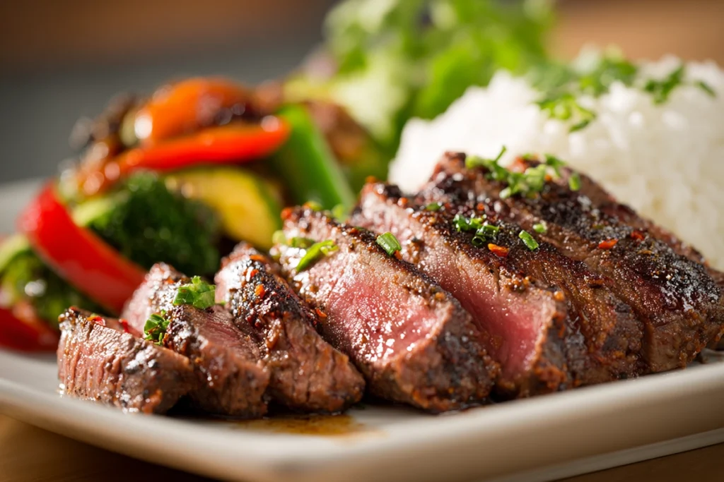 Chipotle steak seasoning served with sliced grilled steak