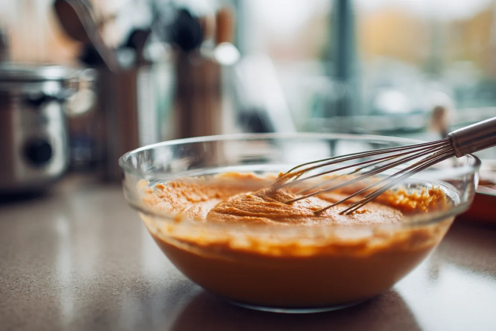 5-Ingredient Easy Pumpkin Dump Cake – Made with Cake Mix & Pumpkin Puree 3 pumpkin dump cake Batter Preparation