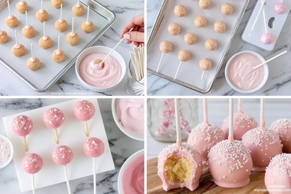 Starbucks Cake Pop Recipe That Tastes Like the Real Thing 17 Close-up of Starbucks cake pop with soft vanilla center