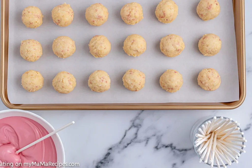 Starbucks Cake Pop Recipe That Tastes Like the Real Thing 16 Dipping Starbucks cake pops into melted pink candy coating