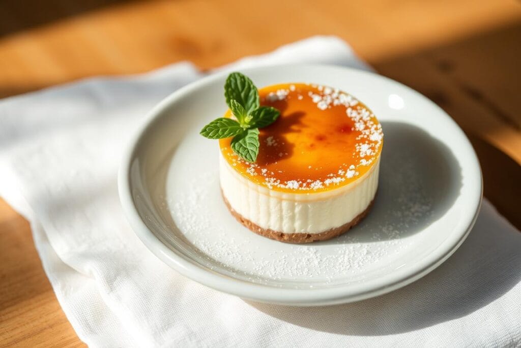 Elegant Mini Crème Brûlée Cheesecake Presentation Elegant Mini Crème Brûlée Cheesecake Presentation