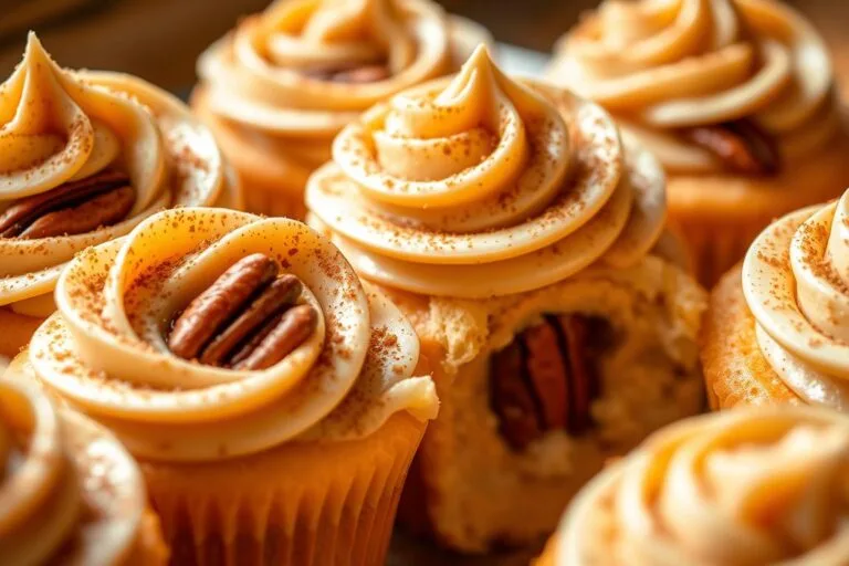 Maple Pecan Cinnamon Roll Cupcakes