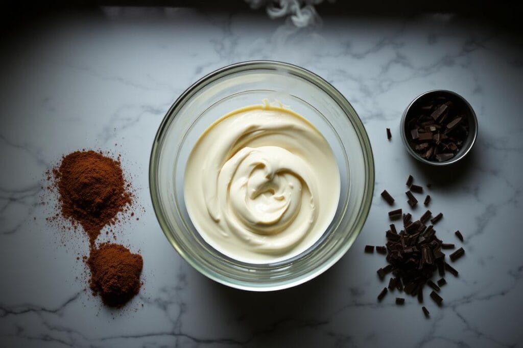 Mascarpone Cream Preparation for Tiramisu Brownies Mascarpone Cream Preparation for Tiramisu Brownies