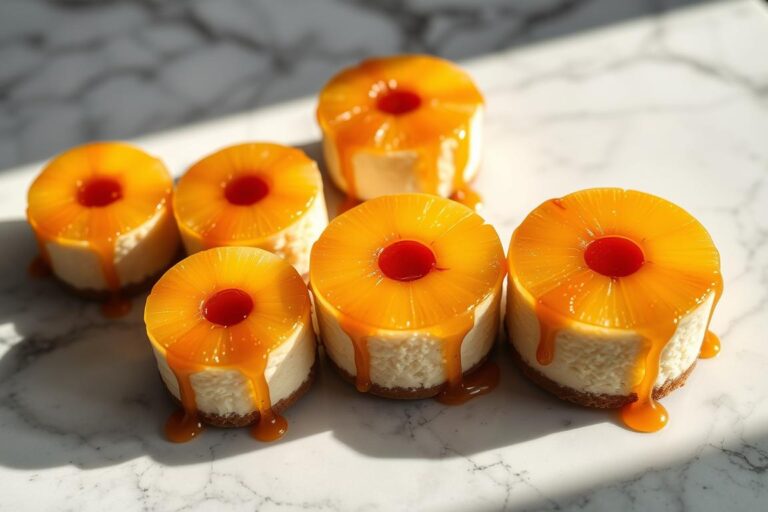 Mini Pineapple Upside Down Cheesecakes