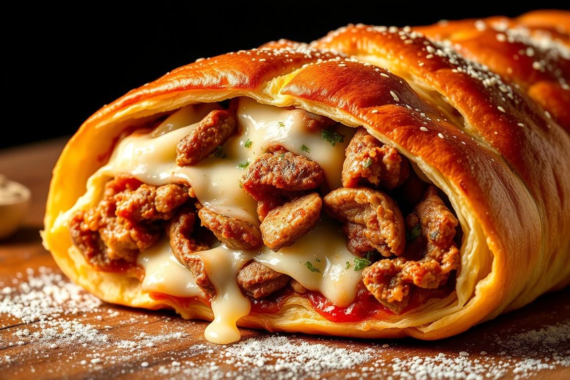 Mozzarella Cheesesteak Stromboli