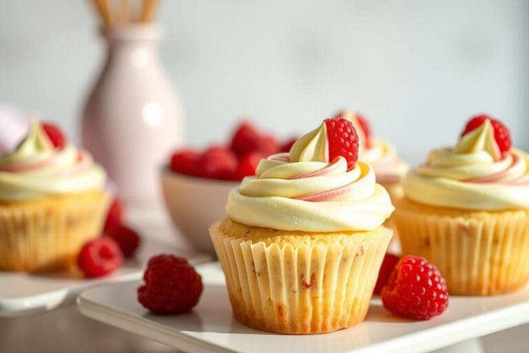 Pistachio Raspberry Cheesecake Cupcakes