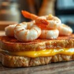 Shrimp and Garlic Bread Grilled Cheese