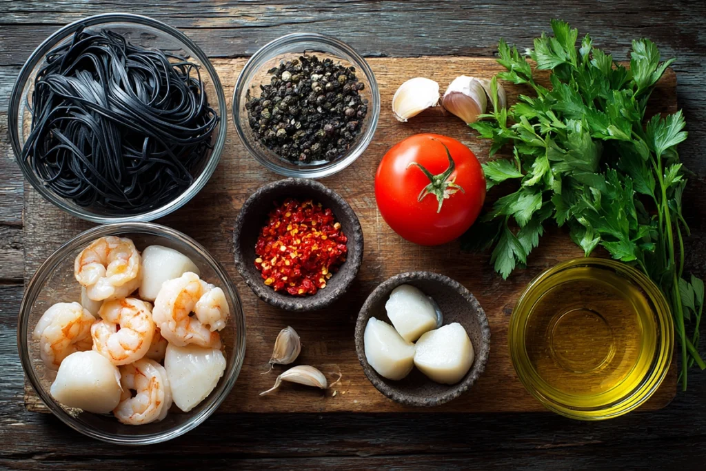 squid ink pasta ingredients Squid Ink Pasta Recipe Ingredients