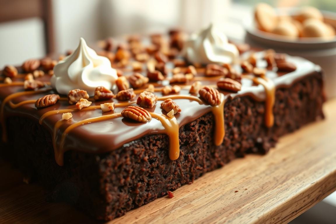 Turtle Texas Sheet Cake