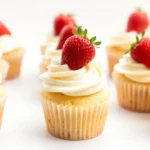 White Chocolate Strawberry Cupcakes