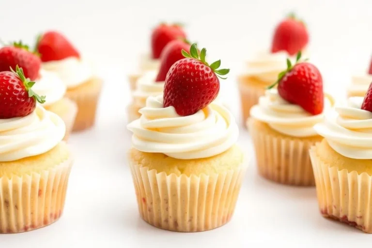 White Chocolate Strawberry Cupcakes