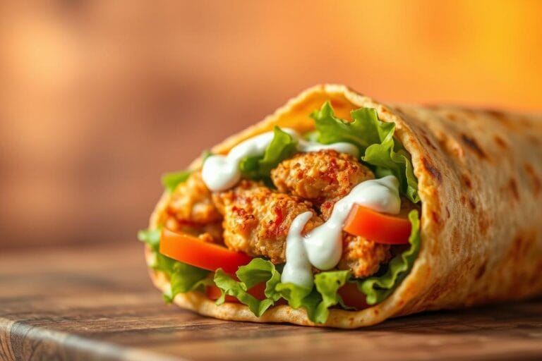 Crispy Chicken Ranch Snack Wrap hero shot with crispy chicken and ranch dressing