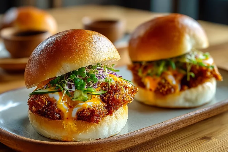 Savory Cheesy Dynamite Chicken Buns served on a ceramic plate in a cozy home kitchen