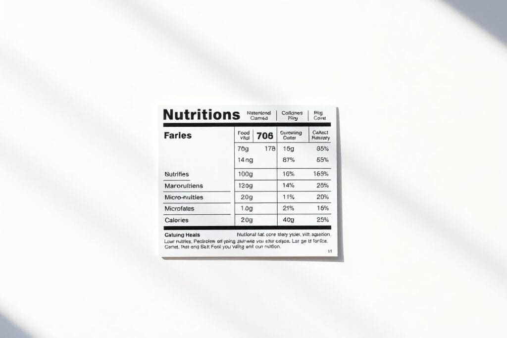 A beautifully arranged nutrition label on a clean, minimalist background. The label features a sleek, modern design with clear, legible text detailing the macronutrients, micronutrients, and caloric information of a nutritious meal. The layout is symmetrical and visually striking, with bold typography and a subtle color palette that enhances the healthy, wholesome theme. Soft, natural lighting casts gentle shadows, creating depth and dimension, while a slightly oblique camera angle adds visual interest and a sense of dynamism to the composition. The overall impression is one of clarity, simplicity, and a deep focus on the nutritional value of the meal, aligning perfectly with the subject and title of the article. A beautifully arranged nutrition label on a clean, minimalist background. The label features a sleek, modern design with clear, legible text detailing the macronutrients, micronutrients, and caloric information of a nutritious meal. The layout is symmetrical and visually striking, with bold typography and a subtle color palette that enhances the healthy, wholesome theme. Soft, natural lighting casts gentle shadows, creating depth and dimension, while a slightly oblique camera angle adds visual interest and a sense of dynamism to the composition. The overall impression is one of clarity, simplicity, and a deep focus on the nutritional value of the meal, aligning perfectly with the subject and title of the article.