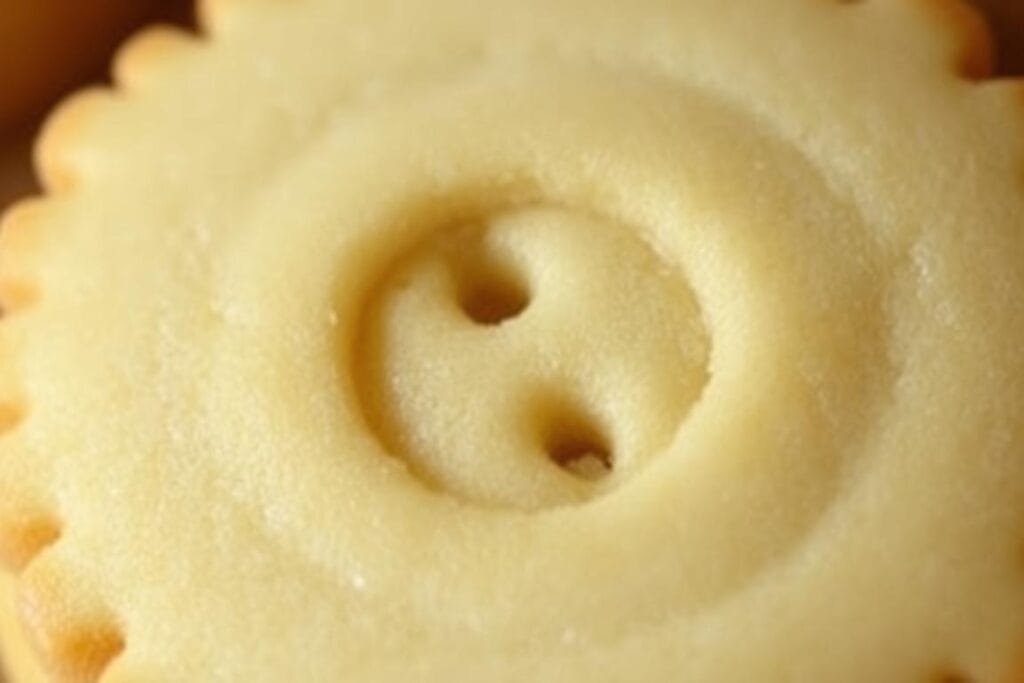 A close-up view of a freshly baked button cookie, its center meticulously crafted with a delicate, indented pattern. The cookie's surface is a warm, golden-brown hue, with a slightly crisped edge that frames the intricate button-like design in the middle. Soft, natural lighting casts subtle shadows, accentuating the depth and texture of the cookie's center. The image is captured at a slight angle, allowing the viewer to fully appreciate the artistry and attention to detail in this simple, yet delightful, homemade treat. A close-up view of a freshly baked button cookie, its center meticulously crafted with a delicate, indented pattern. The cookie's surface is a warm, golden-brown hue, with a slightly crisped edge that frames the intricate button-like design in the middle. Soft, natural lighting casts subtle shadows, accentuating the depth and texture of the cookie's center. The image is captured at a slight angle, allowing the viewer to fully appreciate the artistry and attention to detail in this simple, yet delightful, homemade treat.