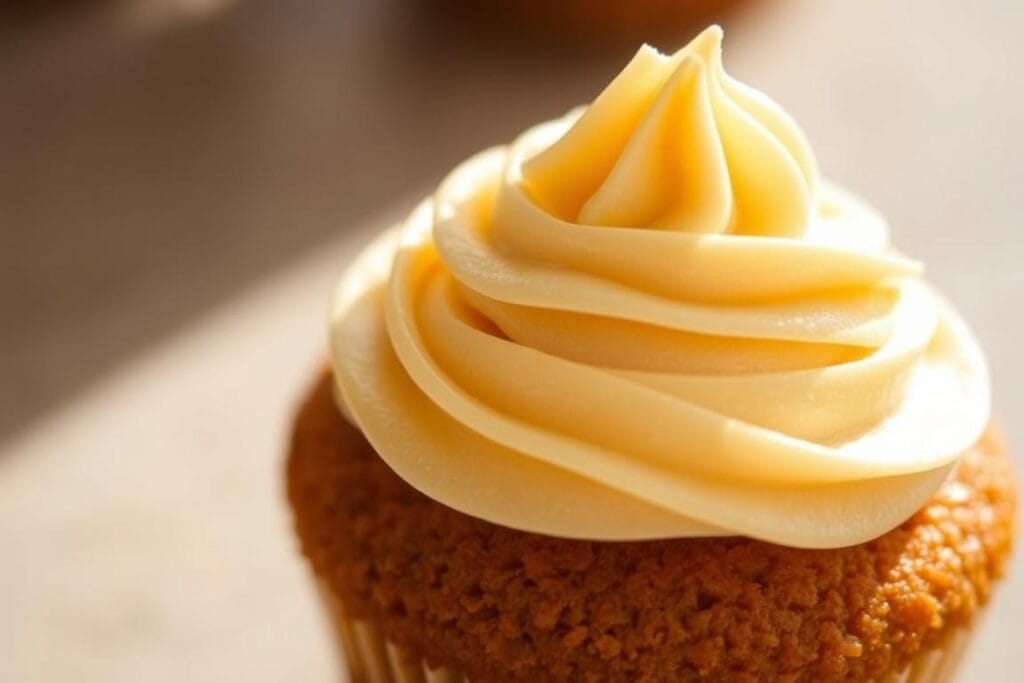 A close-up view of a freshly baked pumpkin cupcake, showcasing its moist and tender crumb texture. The cupcake is lit from above, casting soft shadows that accentuate the intricate details of the cake's surface. The foreground features an inviting, glistening swirl of creamy pumpkin spice frosting, its smooth and silky appearance tempting the viewer to reach out and touch it. The background is a neutral, slightly blurred setting, allowing the cupcake to be the central focus. The lighting is warm and natural, evoking the cozy ambiance of a fall baking session. The overall mood is one of autumnal comfort and indulgence, perfectly capturing the essence of the "Mastering the Moist Cupcake Texture" section. A close-up view of a freshly baked pumpkin cupcake, showcasing its moist and tender crumb texture. The cupcake is lit from above, casting soft shadows that accentuate the intricate details of the cake's surface. The foreground features an inviting, glistening swirl of creamy pumpkin spice frosting, its smooth and silky appearance tempting the viewer to reach out and touch it. The background is a neutral, slightly blurred setting, allowing the cupcake to be the central focus. The lighting is warm and natural, evoking the cozy ambiance of a fall baking session. The overall mood is one of autumnal comfort and indulgence, perfectly capturing the essence of the "Mastering the Moist Cupcake Texture" section.