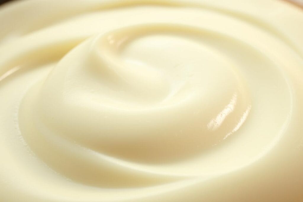 A creamy, luscious cheesecake filling with a smooth, velvety texture. The foreground features the filling itself, glistening with a slight sheen, as if freshly whipped. The middle ground captures the filling's silky, cloud-like consistency, inviting the viewer to imagine its delightful mouthfeel. The background is a soft, subtle gradient, allowing the filling to be the focal point. Warm, natural lighting casts a gentle glow, enhancing the filling's rich, indulgent appearance. The overall scene conveys a sense of decadence and culinary mastery, perfectly suited to illustrate the "Creamy and Fluffy Filling" section of the "Creamy No Bake Blueberry Cheesecake" article. A creamy, luscious cheesecake filling with a smooth, velvety texture. The foreground features the filling itself, glistening with a slight sheen, as if freshly whipped. The middle ground captures the filling's silky, cloud-like consistency, inviting the viewer to imagine its delightful mouthfeel. The background is a soft, subtle gradient, allowing the filling to be the focal point. Warm, natural lighting casts a gentle glow, enhancing the filling's rich, indulgent appearance. The overall scene conveys a sense of decadence and culinary mastery, perfectly suited to illustrate the "Creamy and Fluffy Filling" section of the "Creamy No Bake Blueberry Cheesecake" article.