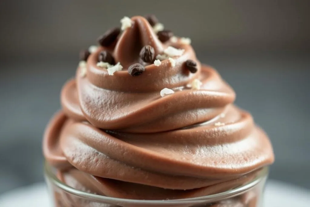 A delectable, creamy chocolate nice cream made with frozen bananas, cocoa powder, and a splash of almond milk, captured in a dreamy close-up. The luscious treat is topped with a light dusting of cocoa nibs and shredded coconut, creating a visually appealing and nutritious dessert. Soft lighting illuminates the smooth, velvety texture, while a shallow depth of field draws the viewer's attention to the irresistible chocolate swirls. The overall mood is one of indulgence and healthfulness, capturing the essence of a homemade, guilt-free chocolate treat. A delectable, creamy chocolate nice cream made with frozen bananas, cocoa powder, and a splash of almond milk, captured in a dreamy close-up. The luscious treat is topped with a light dusting of cocoa nibs and shredded coconut, creating a visually appealing and nutritious dessert. Soft lighting illuminates the smooth, velvety texture, while a shallow depth of field draws the viewer's attention to the irresistible chocolate swirls. The overall mood is one of indulgence and healthfulness, capturing the essence of a homemade, guilt-free chocolate treat.