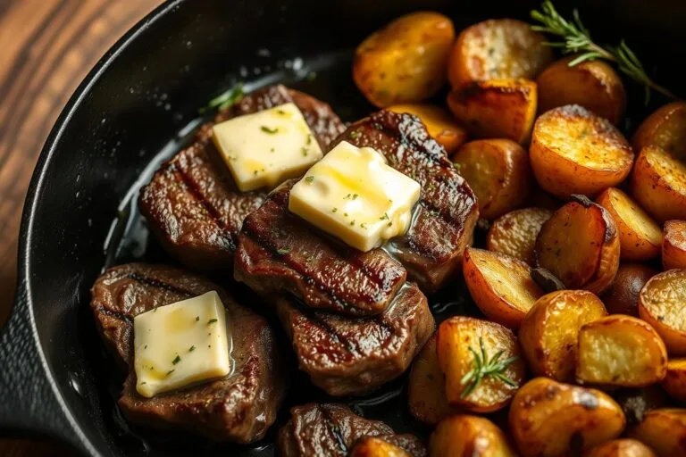 Butter Steak Bites With Garlic Herb Potatoes
