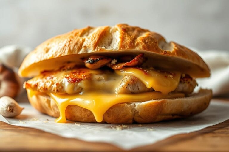 Cheesy Chicken Garlic Bread Sandwich