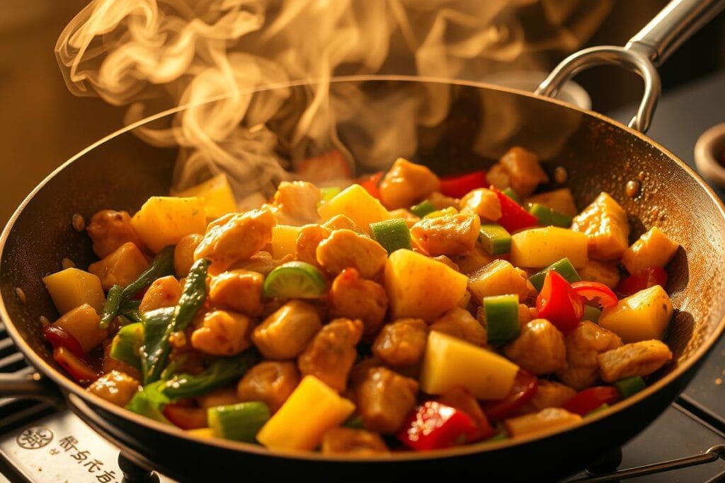 Cooking pineapple chicken stir fry Cooking pineapple chicken stir fry