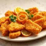 Crispy Battered Cod And Onion Rings Platter