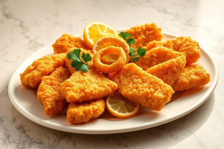 Crispy Battered Cod And Onion Rings Platter