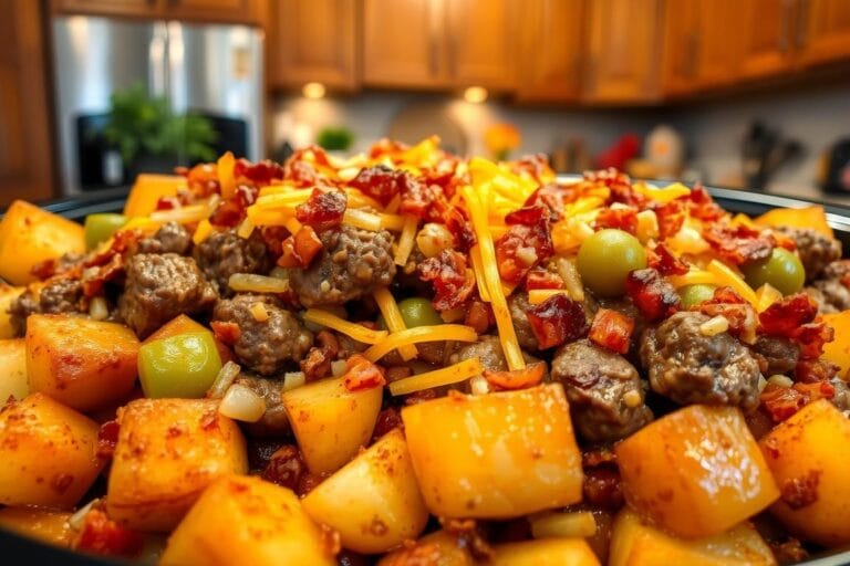 Crockpot Loaded Steak And Potato Bake Recipe