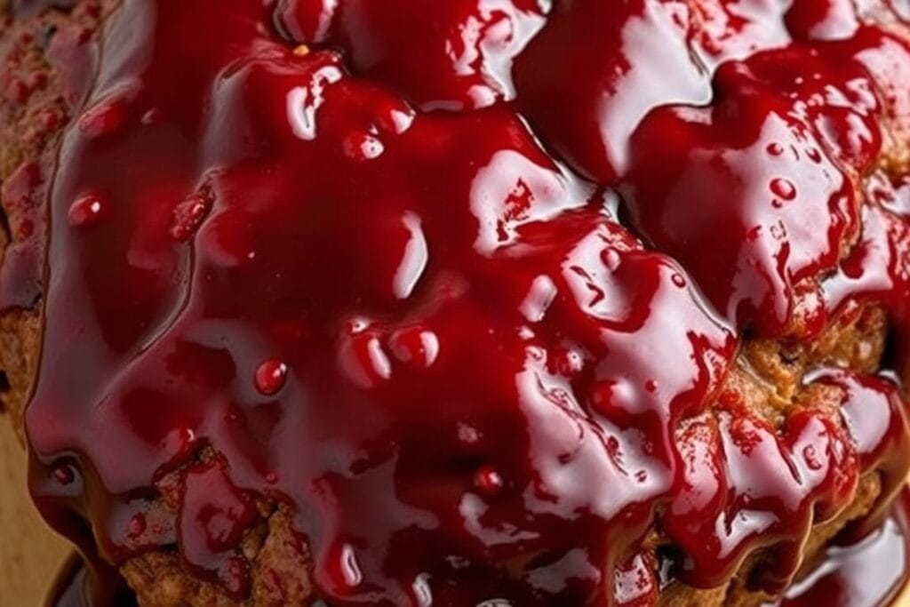 Detailed close-up of a perfectly glazed meatloaf, showcasing the glistening, caramelized surface. The glaze has a rich, mahogany color and a glossy, sticky texture, with a slight drip down the sides of the loaf. Diffused, warm lighting highlights the intricate patterns and glossy sheen of the glaze, creating an appetizing, high-quality presentation. The meatloaf is centered in the frame, filling the majority of the image, with a clean, simple background that allows the glazed surface to be the focal point. The overall mood is one of rustic elegance and culinary mastery, capturing the essence of the "Mastering the Glaze Technique" section. Detailed close-up of a perfectly glazed meatloaf, showcasing the glistening, caramelized surface. The glaze has a rich, mahogany color and a glossy, sticky texture, with a slight drip down the sides of the loaf. Diffused, warm lighting highlights the intricate patterns and glossy sheen of the glaze, creating an appetizing, high-quality presentation. The meatloaf is centered in the frame, filling the majority of the image, with a clean, simple background that allows the glazed surface to be the focal point. The overall mood is one of rustic elegance and culinary mastery, capturing the essence of the "Mastering the Glaze Technique" section.