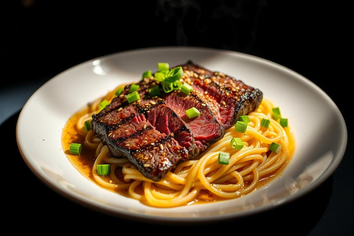 Garlic Butter Steak Lightning Noodles