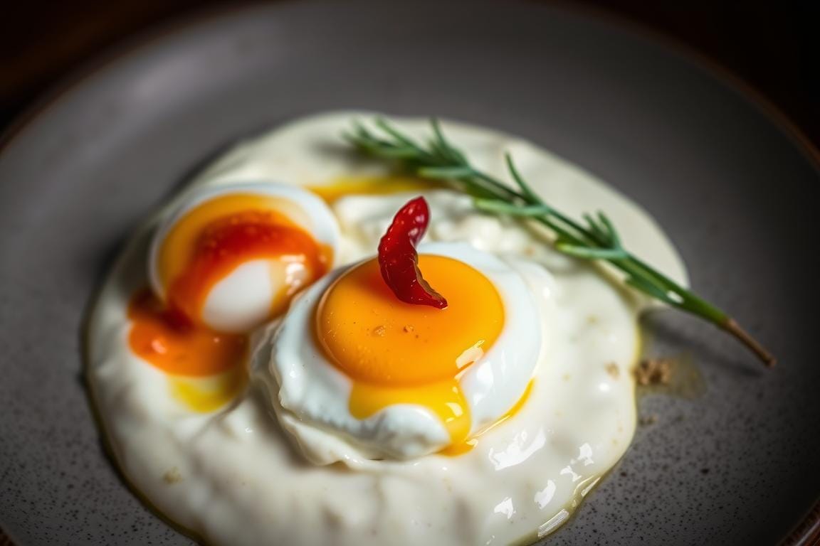Jammy Eggs With Chili Butter And Garlic Yogurt