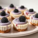 Mini Blackberry Lavender Cheesecakes