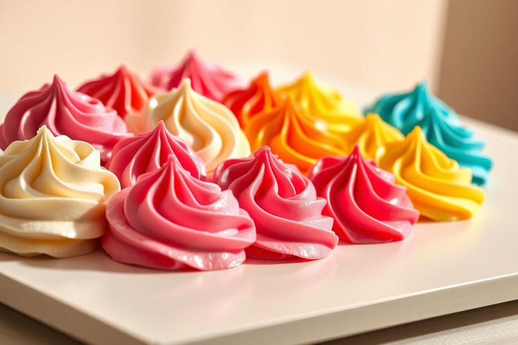Variations of sugar cookie frosting, meticulously arranged and showcased in a vibrant, inviting display. Vibrant dollops of frosting in a range of hues - from classic vanilla to bold, vibrant colors - cascade across a sleek, minimalist surface, illuminated by warm, natural lighting from an angled, slightly elevated camera perspective. The frosting textures are smooth and creamy, with subtle sheen and depth, inviting the viewer to imagine the rich, decadent flavors. The overall composition is balanced and visually striking, capturing the essence of sugar cookie frosting in all its delectable variations. Variations of sugar cookie frosting, meticulously arranged and showcased in a vibrant, inviting display. Vibrant dollops of frosting in a range of hues - from classic vanilla to bold, vibrant colors - cascade across a sleek, minimalist surface, illuminated by warm, natural lighting from an angled, slightly elevated camera perspective. The frosting textures are smooth and creamy, with subtle sheen and depth, inviting the viewer to imagine the rich, decadent flavors. The overall composition is balanced and visually striking, capturing the essence of sugar cookie frosting in all its delectable variations.