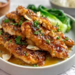 air fryer honey butter garlic chicken served on a modern plate