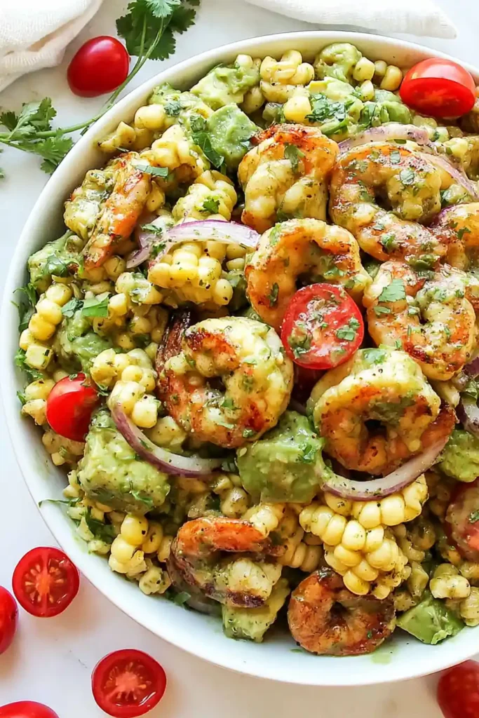 Avocado Corn Salad With Grilled Shrimp in 40 Minutes 3 Avocado Corn Salad With Grilled Shrimp Ready for a Summer Picnic