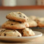 Banana Bread Cookies served warm on a ceramic plate in a cozy home kitchen