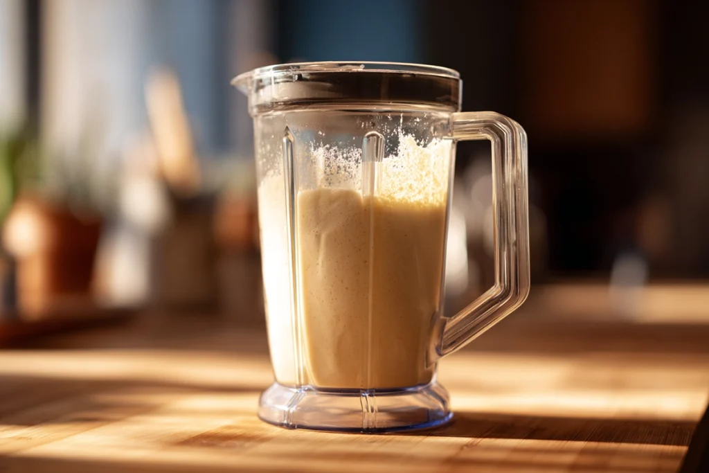 Blending the base for No Churn Cookies and Cream Ice Cream in a home kitchen