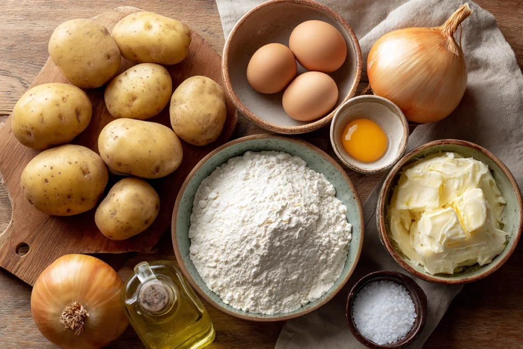 german potato pancakes ingredients overhead