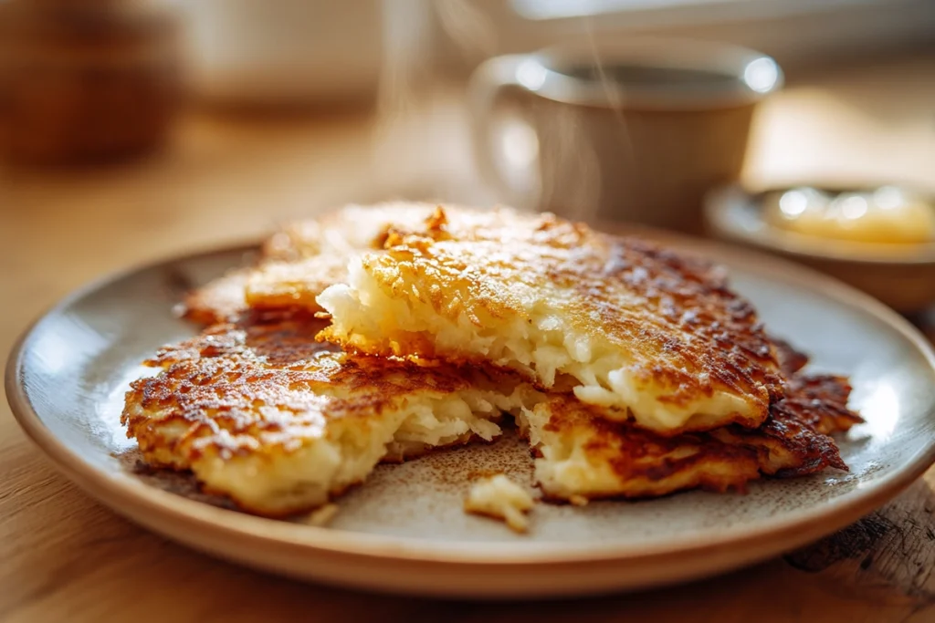 Perfect German Potato Pancakes served warm with a tender interior