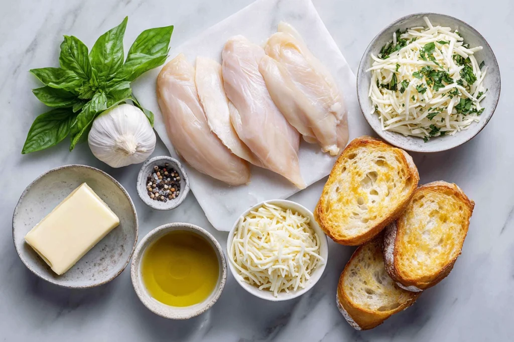 Cheesy Chicken Garlic Bread Sandwich Ingredients