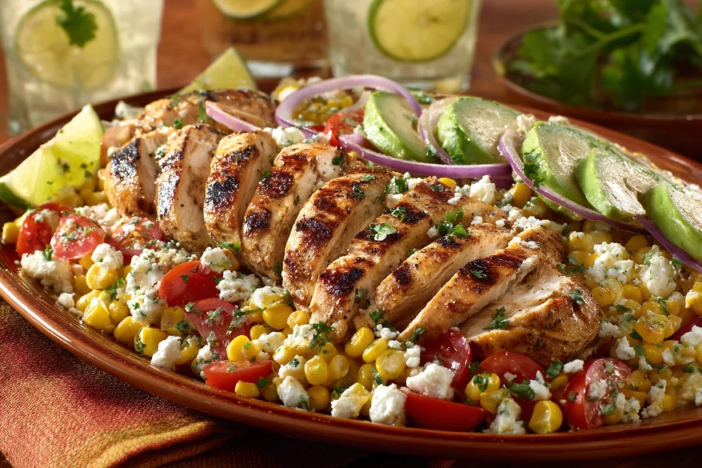 Cilantro Lime Chicken and Corn Final Dish Presentation