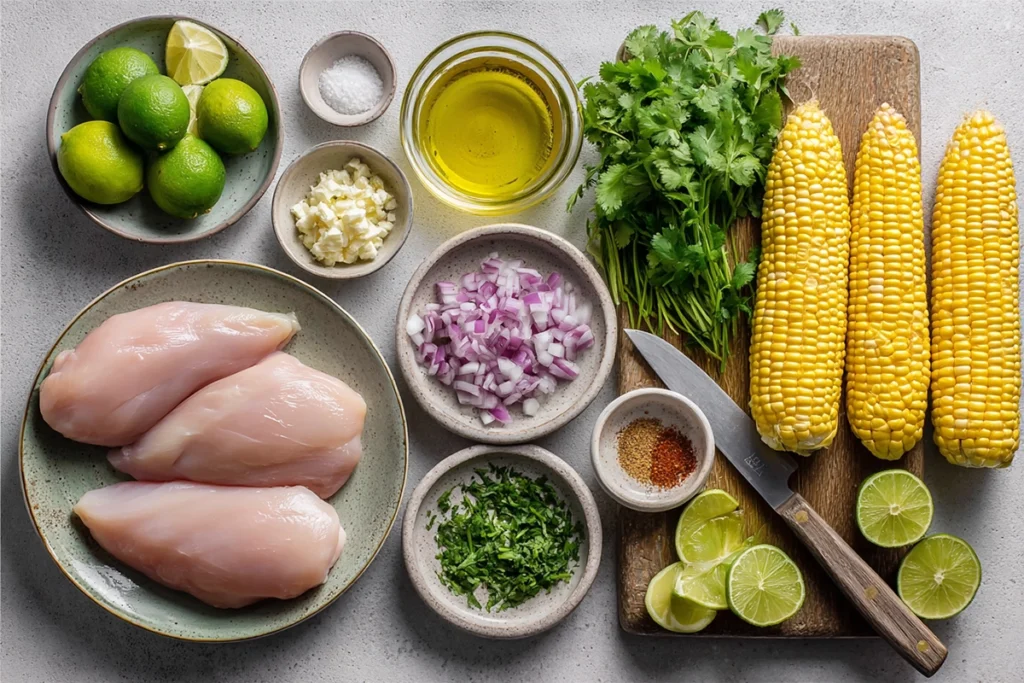 Cilantro Lime Chicken and Corn Ingredients