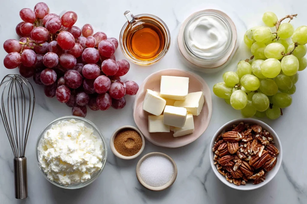 Creamy Grape Salad Ingredients