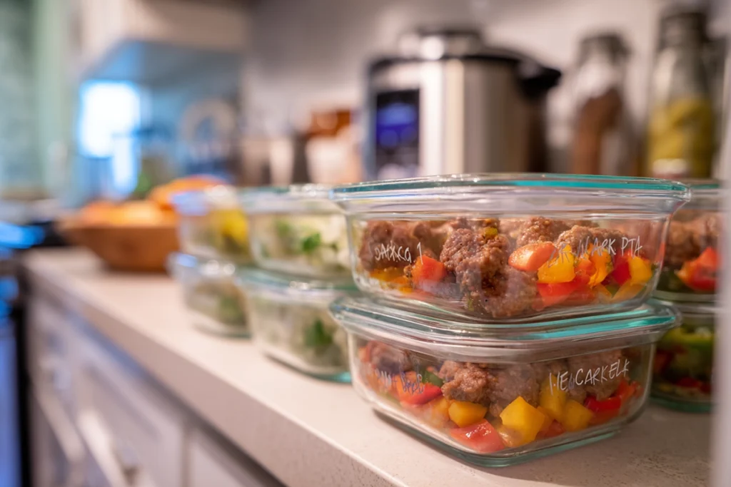 Crock Pot Sausage and Peppers Make-Ahead and Storage
