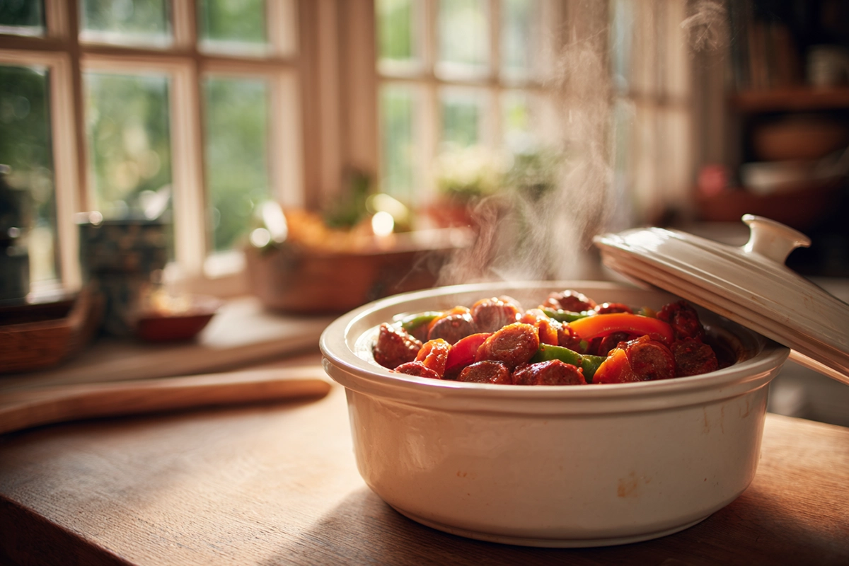 Crock Pot Sausage and Peppers