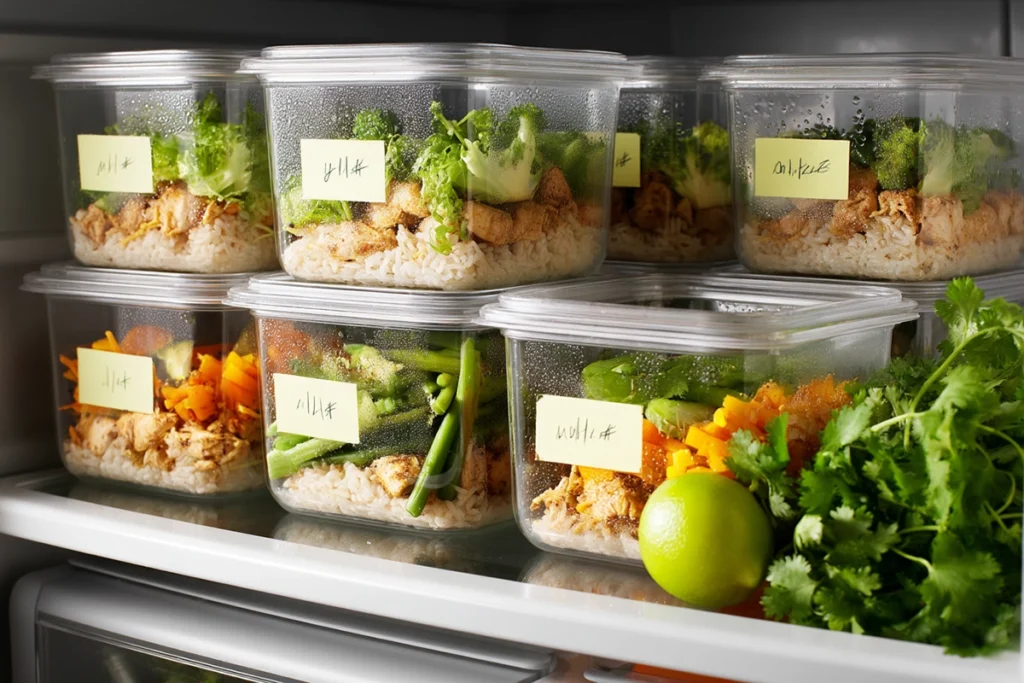 Easy Crockpot Cilantro Lime Chicken Storage & Meal Prep
