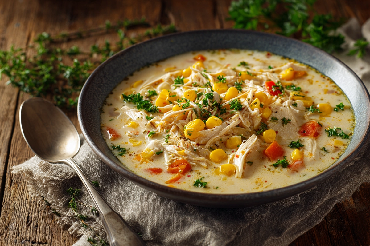 Easy Slow Cooker Chicken And Corn Soup